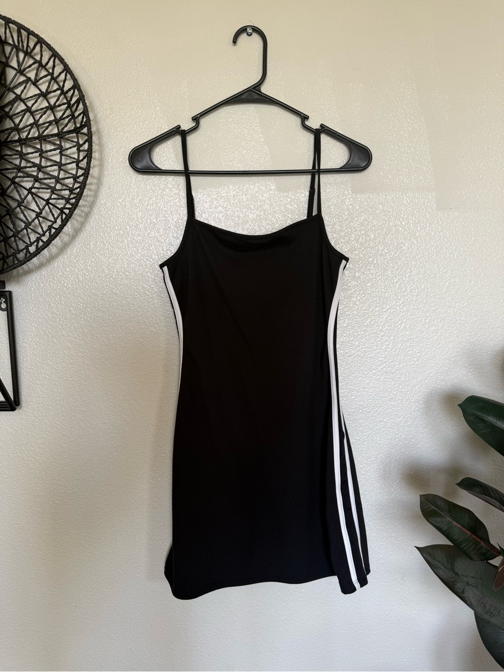 wild fable Black Mini Dress with White Side Stripes